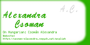 alexandra csoman business card